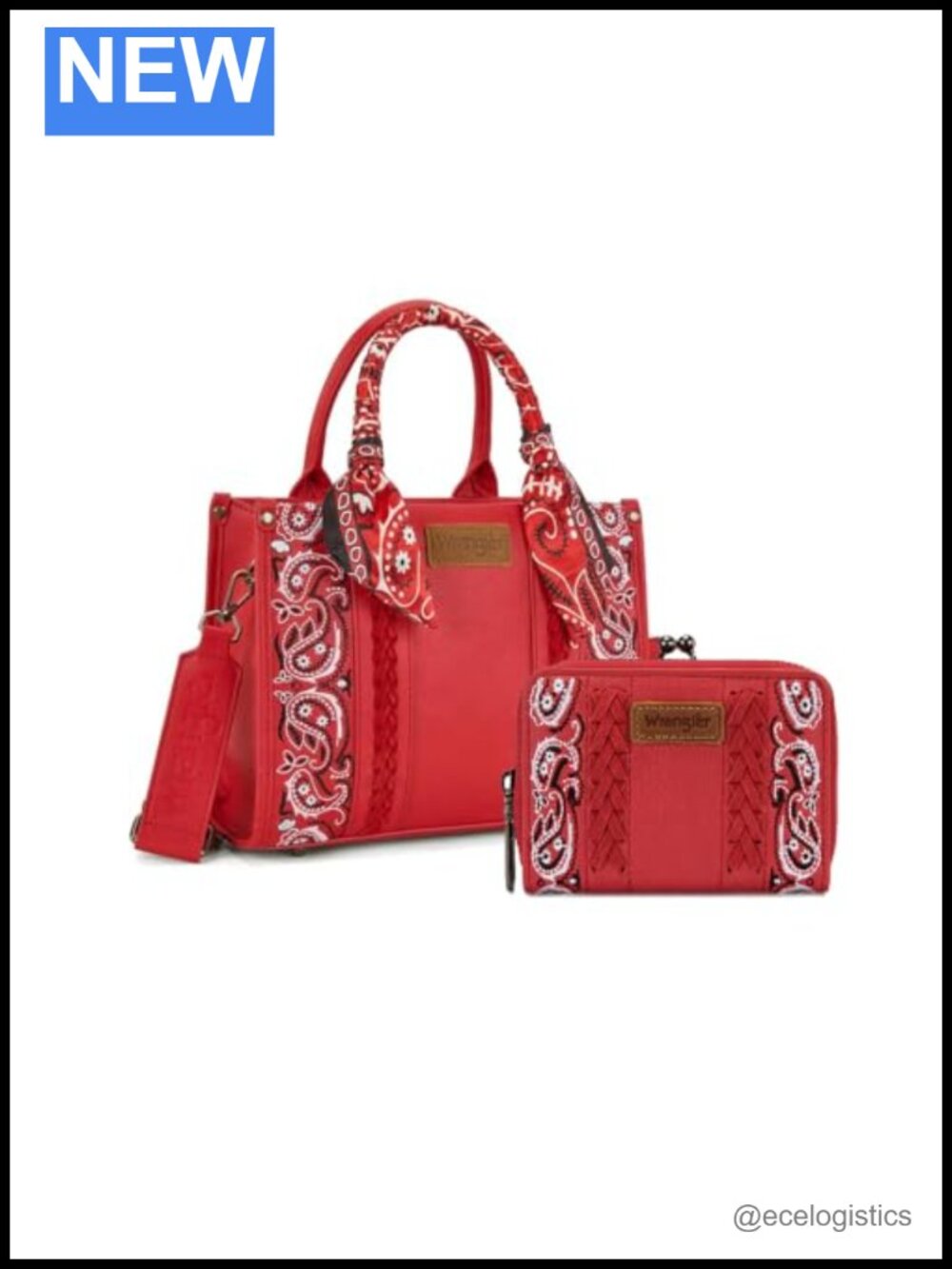 Vegan Leather Tote Bag with Matching Wallet